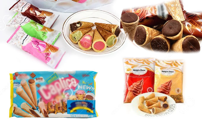 Cone de chocolate com embalagem